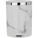 سطل و برس طرح سنگ مدل روشا سفید کروم - Image 2