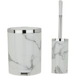 سطل و برس طرح سنگ مدل روشا سفید کروم - Image 4