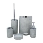 ست 5 پارچه سرویس بهداشتی هارمونی مدل روشا - طرح بتن طوسی کروم