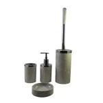 ست 5 پارچه سرویس بهداشتی هارمونی مدل روشا - طرح بتن طوسی کروم - Image 2